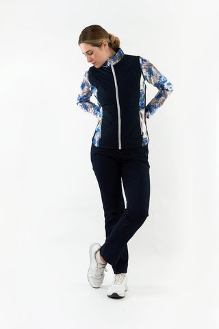 Pure Golf Amber Quilted Gilet  - Stone Canvas collection - Navy