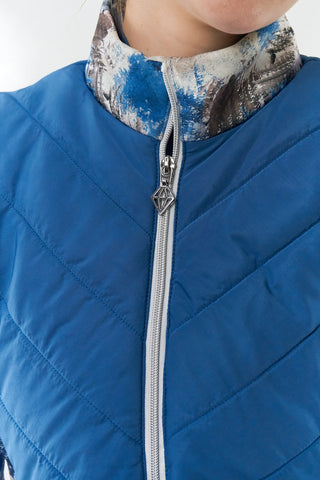 Pure Golf Amber Quilted Gilet  - Stone Canvas Collection - Vallarta Blue