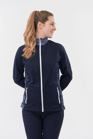 Pure Golf Jora Waterproof Full Zip Jacket - Navy Paisley