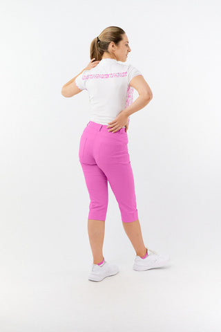 Pure Golf Keyana Cap Sleeve Polo - Azalea Zebra