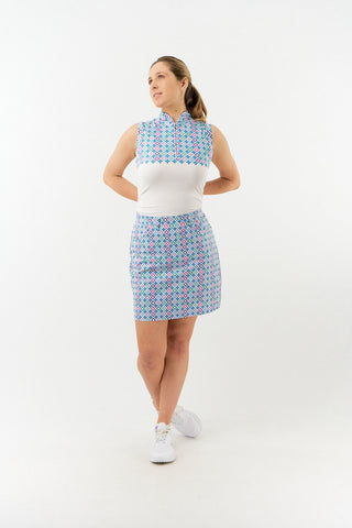 Pure Golf Truth Sleeveless Golf Polo Shirt - Geo Flower