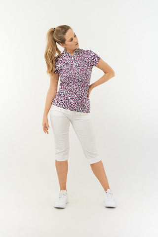 Pure Golf Rise Cap Sleeve Polo - Leo Pop