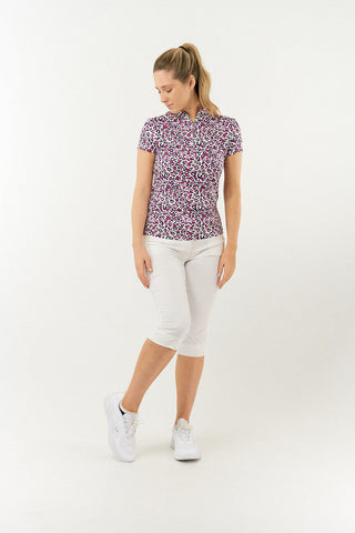 Pure Golf Rise Cap Sleeve Polo - Leo Pop