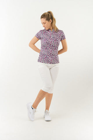 Pure Golf Rise Cap Sleeve Polo - Leo Pop