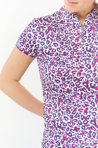 Pure Golf Rise Cap Sleeve Polo - Leo Pop