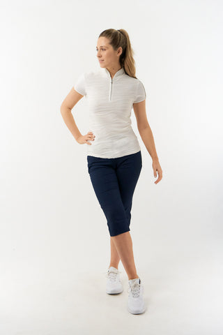 Cove Ladies Cap Sleeve Polo Shirt - White