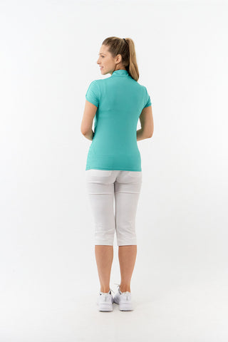 Pure Golf Cove Ladies Cap Sleeve Polo Shirt - Ocean Blue