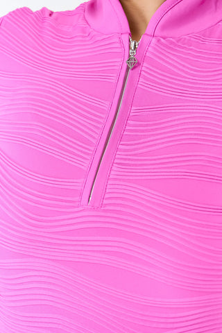 Pure Golf Cove Ladies Cap Sleeve Polo Shirt - Azalea