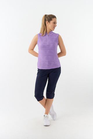 Pure Golf Cove Ladies Sleeveless Golf Polo Shirt - Lilac