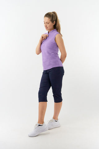Pure Golf Cove Ladies Sleeveless Golf Polo Shirt - Lilac