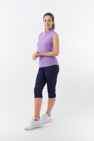 Pure Golf Cove Ladies Sleeveless Golf Polo Shirt - Lilac