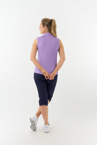 Pure Golf Cove Ladies Sleeveless Golf Polo Shirt - Lilac