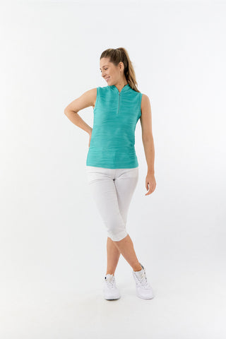 Pure Golf Cove Ladies Sleeveless Polo Shirt - Ocean Blue