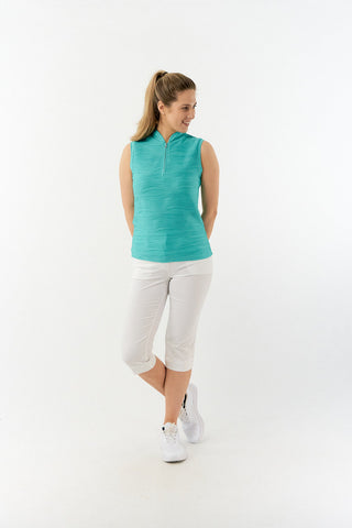 Pure Golf Cove Ladies Sleeveless Polo Shirt - Ocean Blue