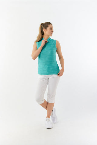 Pure Golf Cove Ladies Sleeveless Polo Shirt - Ocean Blue