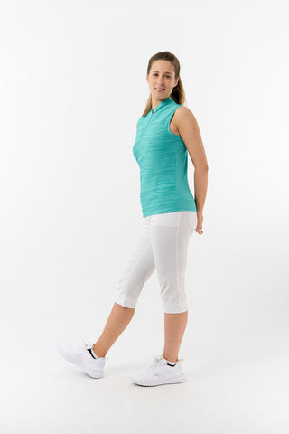 Pure Golf Cove Ladies Sleeveless Polo Shirt - Ocean Blue