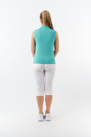 Pure Golf Cove Ladies Sleeveless Polo Shirt - Ocean Blue