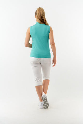 Pure Golf Cove Ladies Sleeveless Polo Shirt - Ocean Blue
