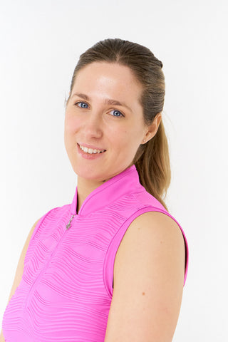 Pure Golf Cove Ladies Sleeveless Golf Polo Shirt - Azalea