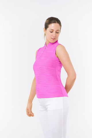 Pure Golf Cove Ladies Sleeveless Golf Polo Shirt - Azalea