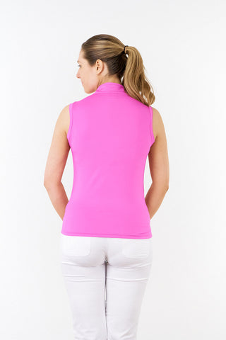 Pure Golf Cove Ladies Sleeveless Golf Polo Shirt - Azalea