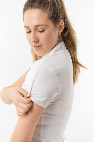 Pure Golf Olivia Ladies Cap Sleeve Polo Shirt - White