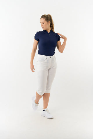 Pure Golf Olivia Ladies Cap Sleeve Polo Shirt - Navy