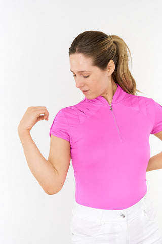 Pure Golf Olivia Ladies Cap Sleeve Polo Shirt - Azalea