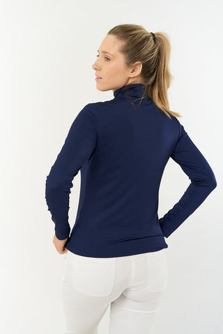 Tranquillity Ladies Golf Mid Quarter Zip Polo - Navy