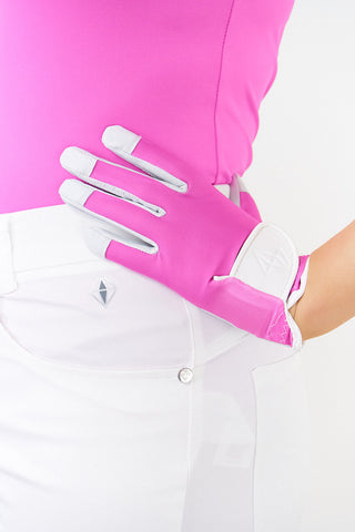 Eden Cabretta Leather Ladies Golf Glove- Azalea