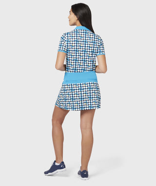 Penguin Ladies Golf Geo Kitty Printed Short Sleeve Polo - Black Iris