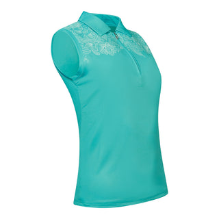 Pure Golf Trinity Sleeveless Golf Polo Shirt - Ocean