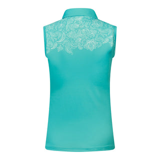 Pure Golf Trinity Sleeveless Golf Polo Shirt - Ocean