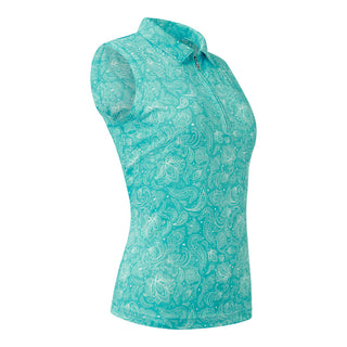 Pure Golf Rise Sleeveless Golf Polo Shirt - Ocean Blue