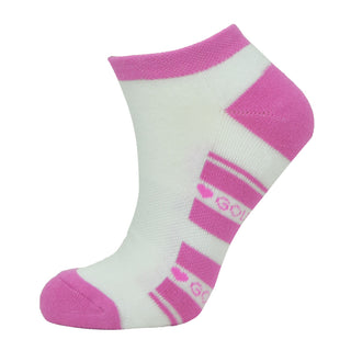 Ladies 2 Pair Pack Of Trainer Golf Socks- Azalea Pink