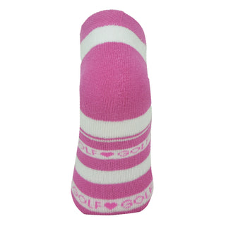 Ladies 2 Pair Pack Of Trainer Golf Socks- Azalea Pink