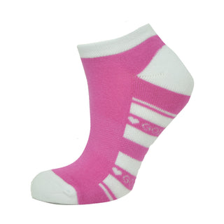 Ladies 2 Pair Pack Of Trainer Golf Socks- Azalea Pink