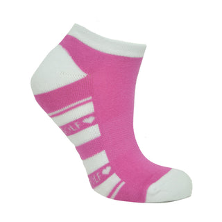 Ladies 2 Pair Pack Of Trainer Golf Socks- Azalea Pink