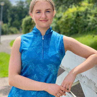 Pure Golf Ladies Lucia Sleeveless Golf Polo Shirt - Feather