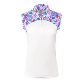 Pure Golf Spirit Sleeveless Golf Polo Shirt - Watercolour Daydream
