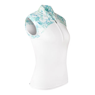 Pure Golf Ladies Spirit Sleeveless Golf Polo Shirt - Aquamarine Lake