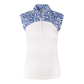 Pure Golf Ladies Spirit Sleeveless Polo Shirt - Indigo Jungle