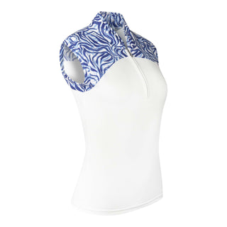 Pure Golf Ladies Spirit Sleeveless Polo Shirt - Indigo Jungle