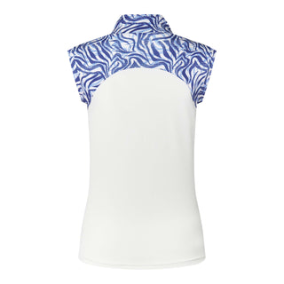 Pure Golf Ladies Spirit Sleeveless Polo Shirt - Indigo Jungle