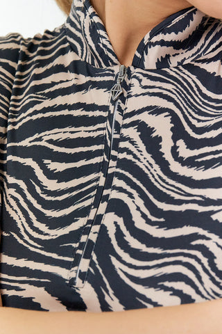 Pure Golf Ladies Bay Cap Sleeve Polo Shirt - Sand Safari