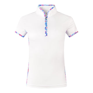 Pure Golf Bliss Cap Sleeve Polo - Watercolour Daydream