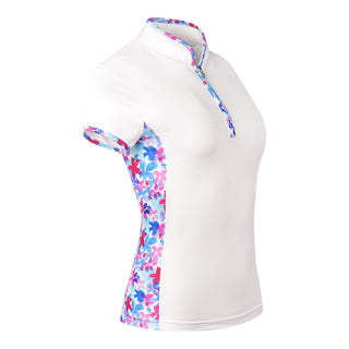 Pure Golf Bliss Cap Sleeve Polo - Watercolour Daydream