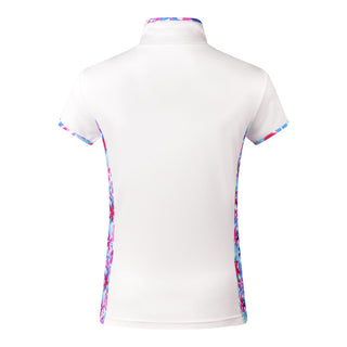 Pure Golf Bliss Cap Sleeve Polo - Watercolour Daydream