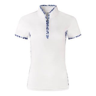 Pure Golf Ladies Bliss Sleeveless Polo Shirt - Indigo Jungle