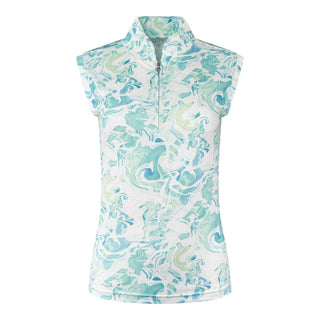 Pure Golf Ladies Rise Sleeveless Polo Shirt - Aquamarine Lake